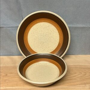 Vintage Premiere Cereal Bowl and salad plate MOKA Dura Stone P9851 Japan